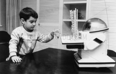 Boy with drinks robot  October 1984.