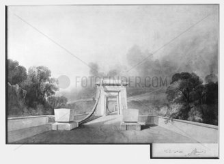 Design for Clifton Suspension Bridge by I K Brunel  c 1830.