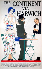 ‘The Continent via Harwich’  LNER poster  c 1930s