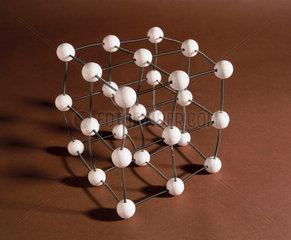 Model to demonstrate random vibrations of atoms in a crystal  c 1981.