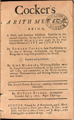 Title page from ‘Cocker's arithmetick’  1738.