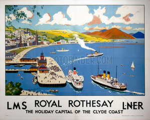 'Royal Rothesay  the Holiday Capital of the Clyde Coast'  LMS/LNER poster  1923-1947.