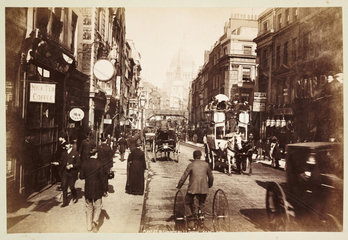 'Fleet Street And Ludgate Hill London'  c 1890.