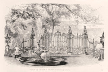 ‘Fountain and park gates in cast iron  Coalbrookdale Company’  1851.