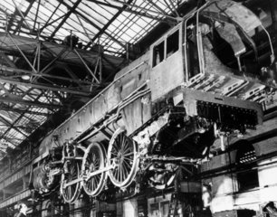 'Britannia' steam locomotive under construc