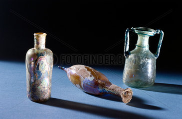 Roman glass bottles  3rd to 5th century AD.
