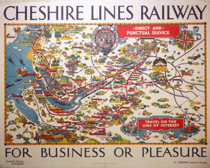 'For Business or Pleasure'  CLR poster  c 1920s.