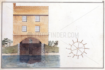Corn mill float wheel (elevation)  late 18th century.