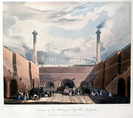 ‘Entrance of the Railway at Edge Hill’  1833.
