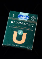 Packet of two Durex Ultra Strong condoms  1995.