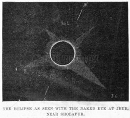 Solar eclipse  from Jeur  Maharashtra  India  1898.
