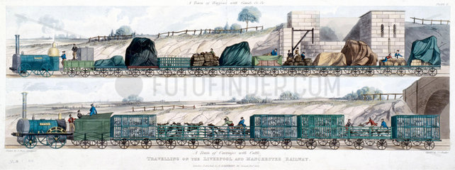 'Travelling on the Liverpool & Manchester Railway’  1833.