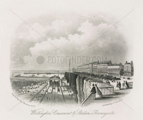 Wellington Crescent & Station  Ramsgate  Kent  19th century.
