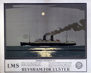 'Heysham for Ulster'  LMS poster  1923-1947.
