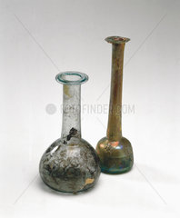 Roman glass bottles  2-3 AD.