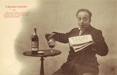 ‘L'Homme Distrait’ postcard no 4  1900.