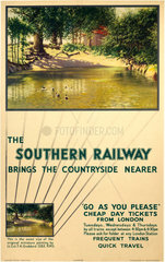 ‘The Southern Railway Brings the Countryside Nearer'  SR poster  1947.
