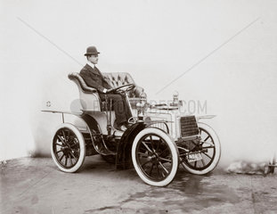 C S Rolls in his 7 hp Panhard motor car  1903.