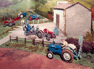 Diorama of a farm in winter  1960s.