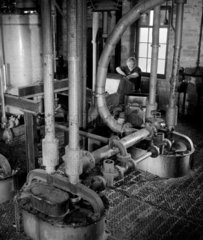 Man in nitrating plant  nitro-cellulose production  ICI- Nobel  Ardeer  1956.