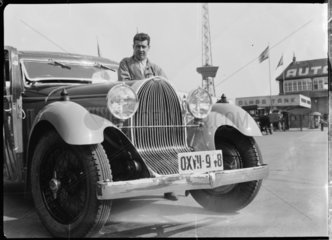 Prince Lobkowicz with a Bugatti  Germany  1932.
