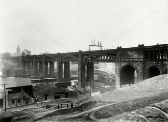 High Level Bridge in Newcastle-upon-Tyne  l9th century.
