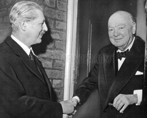 Harold Macmillan and Winston Churchill  January 1957.