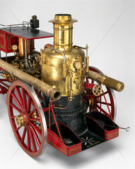 Horizontal double-cylinder steam fire engine  1885.