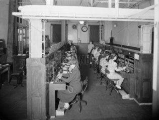 Telephone exchange at Paddington station  22 July 1942.