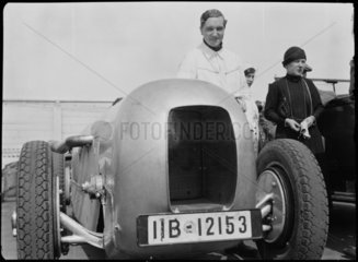 Manfred von Brauchitsch with Mercedes racing car  Berlin  1933.