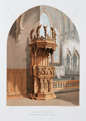 Carved oak pulpit  Belgian  1876.
