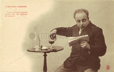‘L'Homme Distrait’ postcard no 1  1900.