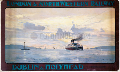 ‘Dublin & Holyhead’  LNWR poster  1905.