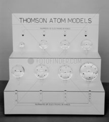 One set of eight Thomson atom models on a w