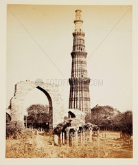 'Delhi: The Kutub Minar  From The West'  c 1865.