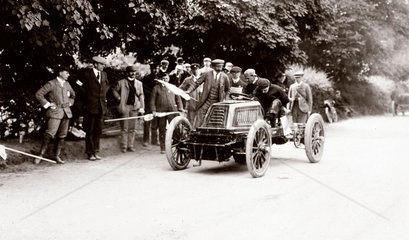 C S Rolls driving his 80 hp Mors Racer at Castewellan Hill Climb  Ireland  1903.