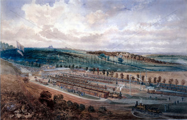 Epsom Station on Derby Day  1878.
