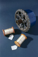Two skeins of viscose rayon (artificial silk) wound onto reels  1903.