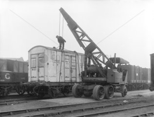 Container at St Pancras goods yard  London  1933.