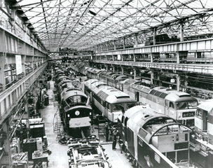 Class 40 and 47 diesel-electric at Crewe Works  1950-1963.