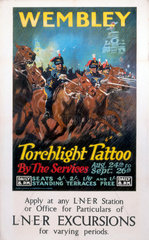 'Wembley - Torchlight Tattoo'  LNER poster  c 1924.