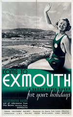 'Come to Exmouth’  SR/LMS poster  1923-1947.
