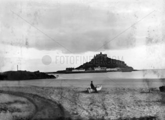 St Michael's Mount from the mainland  Cornwall  1922.