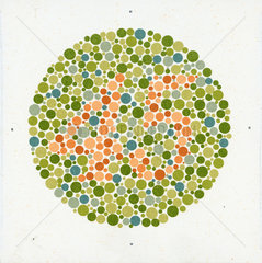 An Ishihara Chart for testing colour-blindness  c 1959.