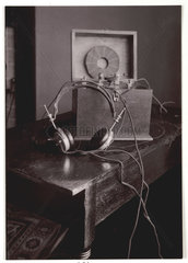 Radio and headphones  c 1930.