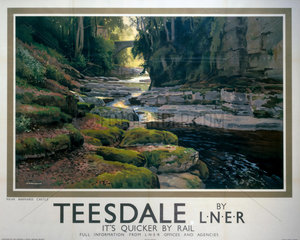 'Teesdale  it's quicker by rail'  LNER poster  c 1930s.