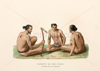 Men of the Caroline Islands  (now Micronesia)  1822-1825.