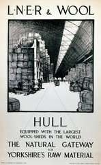 'LNER & Wool  Hull'  LNER poster  c 1930s.