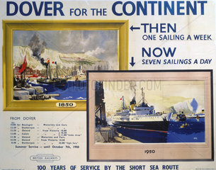 'Dover for the Continent'  BR poster  1950.