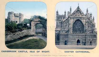 Carisbrook Castle  Isle of Wight  and Exeter Cathedral  Devon  1910s.